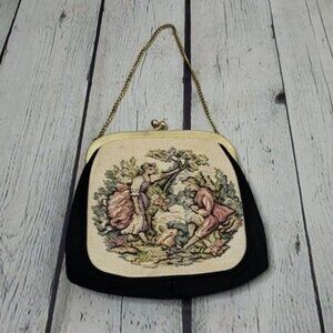 Vintage 50s JR Julius Resnick Needlepoint Woven Tapestry Purse